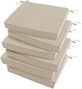 Outdoor Chair Cushions Set of 6: Waterproof & Fade Resistant Seat Cushion for Patio Furniture - 1...