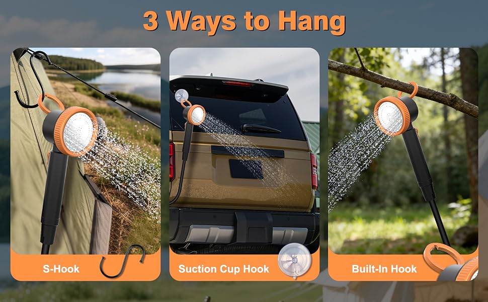 portable camping shower rechargeable