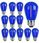 Sxminer 15 Pack S14 LED Bulbs Blue Christmas Replacement Bulb 1W Outdoor String Light Bulb LED Ed...