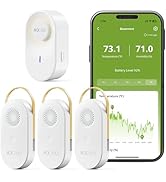 MOCREO WiFi Hygrometer Thermometer, 2000ft Ultra-Long Range Humidity Sensor with Hub Night Light,...