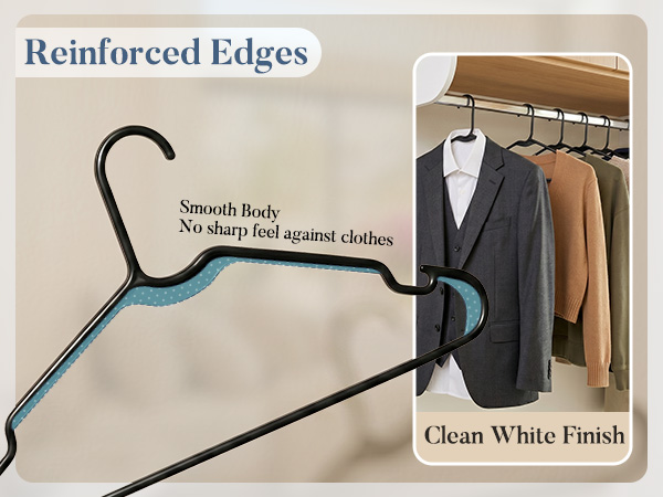 Hanger with reinforced edges for added durability