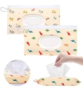 2Packs Baby Wipes Dispenser Portable Baby Wipe Holder Refillable Wet Wipes Container Reusable Tra...