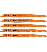 HORUSDY 9-Inch Wood Pruning Reciprocating Saw Blades, 5 Pack, 5TPI Saw Blades