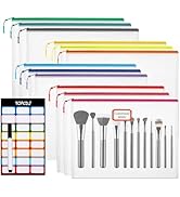 YOPCDJ 12pcs Mesh Zipper Pouch Bags, A5 Puzzle Bag (12 Colors, 12 Packs) for Organizing, Classroo...