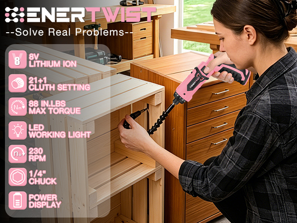 8v pink electric screwdriver