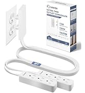 Saker Outlet Cover Extension Cord | 8ft Flat Extension Cord with 3 Outlets,1625W | Universal Size...