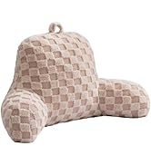 Aimuan Reading Pillow Checkered Bed Rest Wedge Backrest Checkerboard Pillow with Arms Back Suppor...