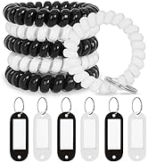 BIHRTC 6PCS Coil Wrist Keychain Accessories Bracelet Key Ring Holder Spiral Plastic Keychains Spr...
