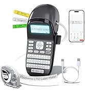 Phomemo Label Maker Machine with Tape LT12, Rechargeable Label Makers with QWERTY Keyboard, Bluet...