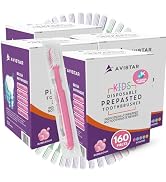 Kids 160 Prepasted Disposable Toothbrushes Individually Wrapped - Single Use Pre Pasted Disposabl...
