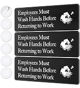ASSURED SIGNS Employees Must Wash Hands Sign - 3 Pack - 3" x 9" - Ideal Hand Washing Signs for Wa...