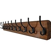 WEBI Rustic Coat Rack Wall Mount,10 Hooks,38 9/16" Long Coat Hooks Wall Mounted,16’’ Hole to Hole...