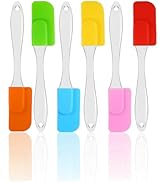 6 Piece Mini Silicone Spatula Set, Small Rubber Spatulas Handle, Heat Resistant, Non-Stick for Ba...