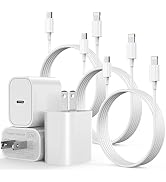 iPhone 14 13 12 11 Fast Charger, 3-Pack 20W PD USB C Wall Fast Charger with 6FT Type C Fast Charg...
