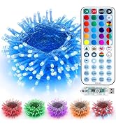 BrizLabs RGB String Lights, Color Changing Orange Purple Halloween Lights, 100 LED 33ft USB Chris...