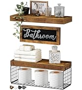 QEEIG Bathroom Decor Shelves Over Toilet - Farmhouse Decorations Aesthetic Décor Sign Small Float...