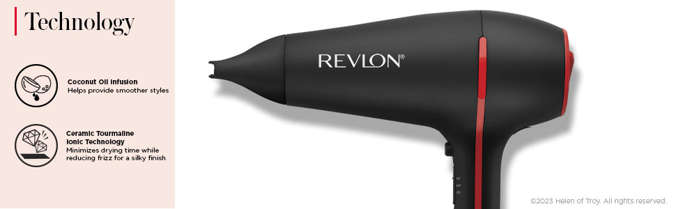 Revlon SmoothStay Coconut Oil-Infused Hair Dryer Technology
