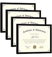 HappyHapi 8.5x11 Picture Frames Certificate Frame | 4 Pack Document Frames Bulk for Diploma, Degr...