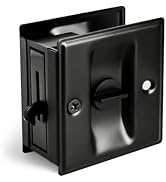 HOMOTEK Privacy Sliding Door Lock with Pull - Replace Old Or Damaged Pocket Door Locks Hardware Q...