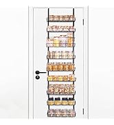 Over the Door Pantry Organizer Rack with 9 Adjustable Baskets, 9 Tiers Dual-use Spice Rack- Hangi...
