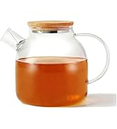 Glass Teapot with Infuser 33oz/43oz/54oz Glass Kettle Glass Pitcher Tea Pot for Loose Leaf Tea & ...