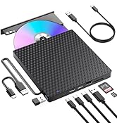 Kadlun External CD/DVD Drive for Laptop, DVD Player for Laptop, 8 in 1 USB 3.0 Ultra-Slim Portabl...