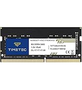 Timetec 8GB DDR4 2400MHz (DDR4-2400) PC4-19200 (PC4-2400T) Non-ECC Unbuffered 1.2V CL17 1Rx8 Sing...