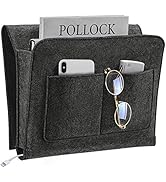YOUDENOVA Bedside Caddy, Bedside Organizer for Dorm Room, Bunk Bed, Grey