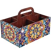 Tontut Diamond Painting Kit Storage Box, Vibrant Flowers 5D DIY Open Multi-Compartment Organizer ...
