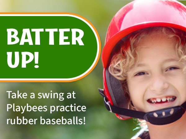 boy batter up swing practice rubber baseballs