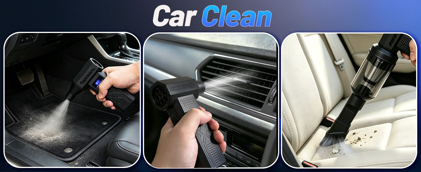 Mini Blower Compressed Air Duster Electric Air Duster, 4-Gear Adjustable for Car