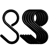 Mt.Jun 6-Pack Secure & Quiet Plastic S Hooks, Flexible Neck for Easy Twist & Lock, Completely Rus...