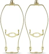 GO&SO 2 Pack Polished Brass Lamp Harp Kit 8 inch with E26 UNO Light Base Set, Detachable Lamp Sha...