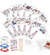 TICIAGA Patriotic Pennant Coloring Flag Set - 36 Pack Color Your Own 4th of July Flag Craft Kit w...