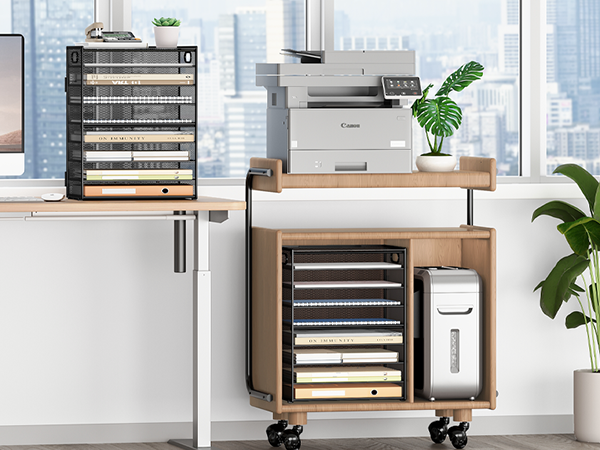 paper organizer on the desk or under the printer