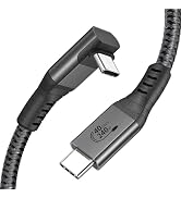 XAOSUN 240W Short USB 4 Cable for Thunderbolt 4 Cable 1FT, 40Gbps 90 Degree Right Angle Thunderbo...
