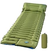 FrutPunch Camping Sleeping Pad, Ultralight Camping Mat with Pillow, Built-in Foot Pump Inflatable...
