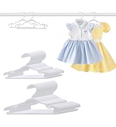 Baby Hangers 100 Pack 10.35 & 11.97 Inch Each 50 Pack Kids Clothes Hangers Non-Slip Thickened Pla...