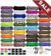 550 Paracord Type III - Survival Paracord Bracelet Rope Kits - Tent Rope Parachute Cord Combo Cra...