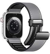 Charlam Magnetic Leather Bands Compatible with Apple Watch Bands 49mm 46mm 45mm 44mm 42mm 41mm 40...