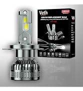 Veth Automotive H4/9003/HB2 LED Replacement Bulbs, 6500K Cool White, 130W 30000LM Ultra Bright, 1...