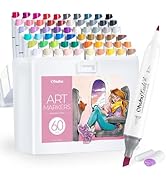 Ohuhu Alcohol Markers: 60 Colors Slim Broad and Fine Double Tipped Kaala Marker for Artists Adult...