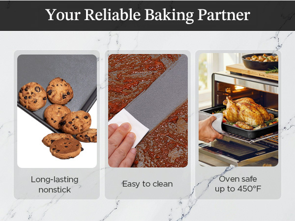 Non-Toxic; Easy to Clean; Resists Warping & Bending; Even Heat Distribution
