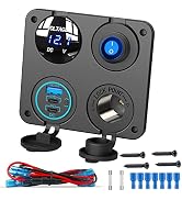 12V USB Outlet Socket Panel: (4 in 1) 58W Dual PD3.0 USB C 12V USB Charger 150W Marine Cigarette ...