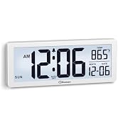 Soobest 8.5 Inch Digital Wall Clock Battery Operated with Backlight, Temperature, Date, Day & Aut...