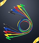 KAIWEETS 5PCS Alligator Clips Electrical Test Leads Set, 15A Jumper Wires Heavy Duty with Protect...