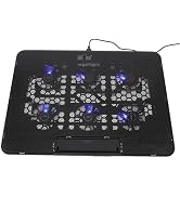 KALLORY Laptop Cooling Pad and Stand with Quiet Fan for 15.6-inch Laptops, Black Cooling Base for...