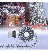 Ollny Cluster Lights for Christmas Tree, 400LED 20ft Cool White Christmas Lights Outdoor 8 Modes ...