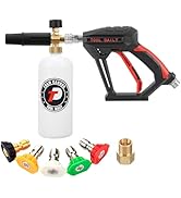 Tool Daily Short Pressure Washer Gun with Foam Cannon, 1/4 Inch Quick Connector, with 5 Pressure ...
