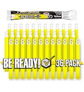 Be Ready - Industrial 12 Hour Illumination Emergency Safety Chemical Light Glow Sticks 36 Pack